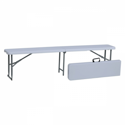 Banco plegable jardín Pro 180 cm blanco