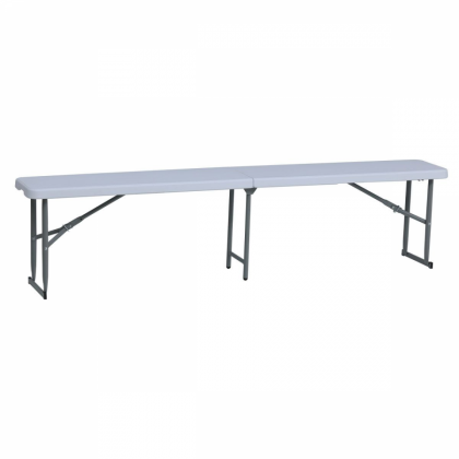 Banco plegable jardín Pro 180 cm blanco