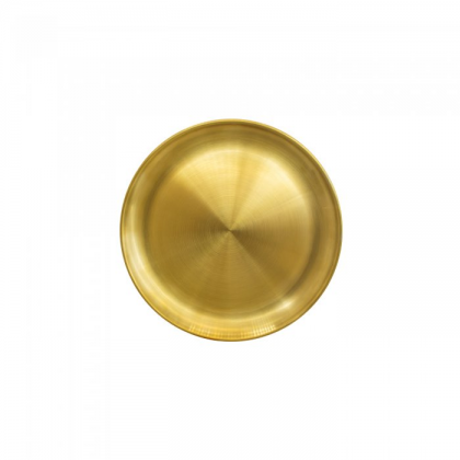 Plato chico (postre) de acero inoxidable dorado 14 cms