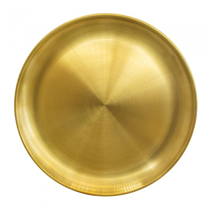Plato playo de acero inoxidable dorado 26 cms