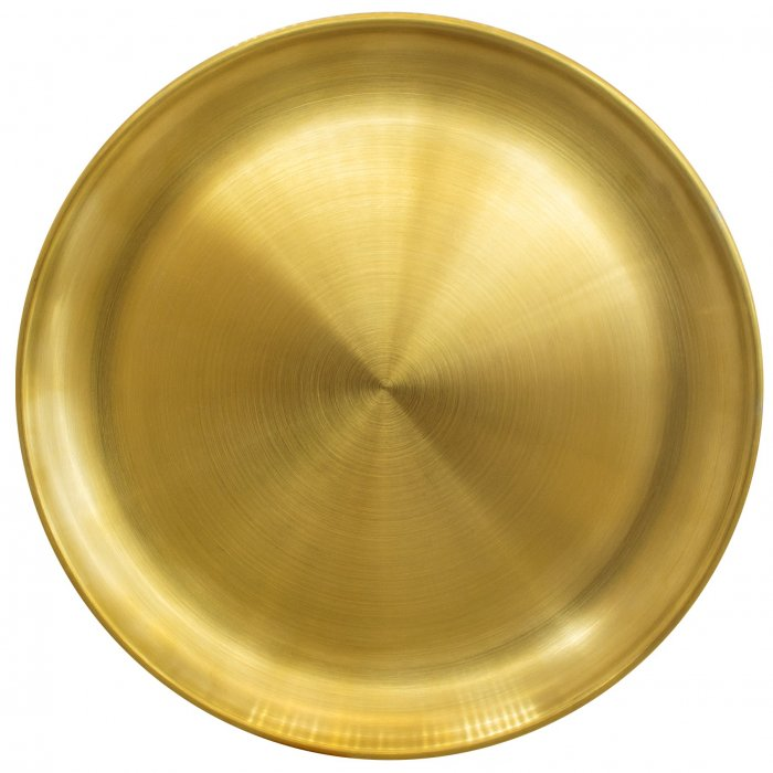 Fuente/bandeja de acero inoxidable dorado 34 cms