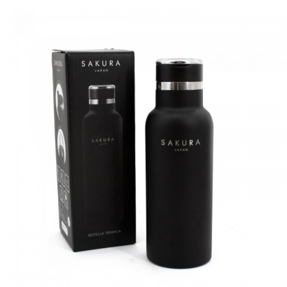 Botella termica acero inox 500 ml negra mate