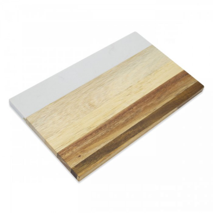 Tabla malaga de marmol y acacia 25 x 15 cms