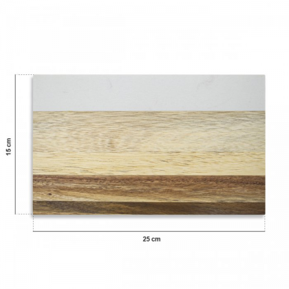Tabla malaga de marmol y acacia 25 x 15 cms