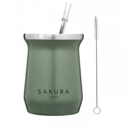 Mate verde 236 ml con bombilla y limpiador
