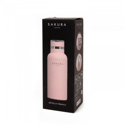 Botella termica sakura acero inoxidable 750 ml rosa baby pink
