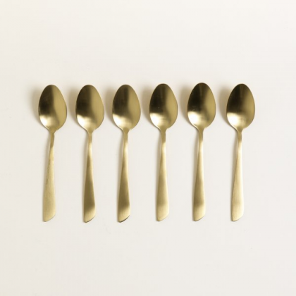 Set x 6 Cucharitas  lisboa dorado mate 15cm