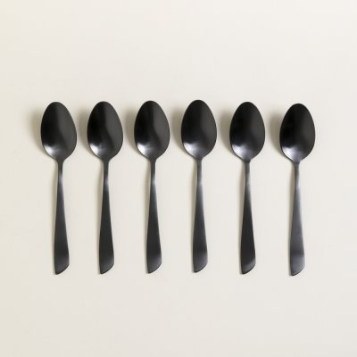 Set x 6 utensilios de mesa lisboa negro mate