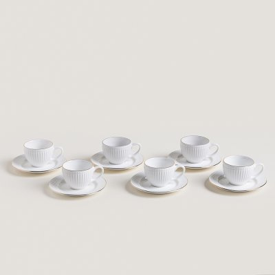 Taza y plato de café acapulco borde dorado 100 ml