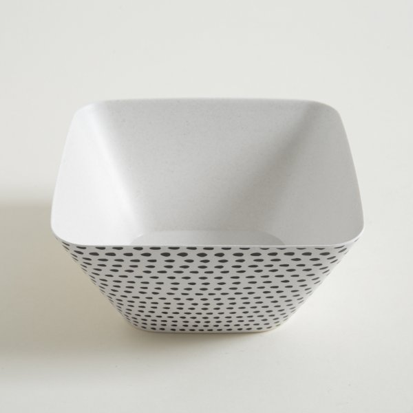 Ensaladera cuadrada de fibra de bamboo dots 24x12 cm