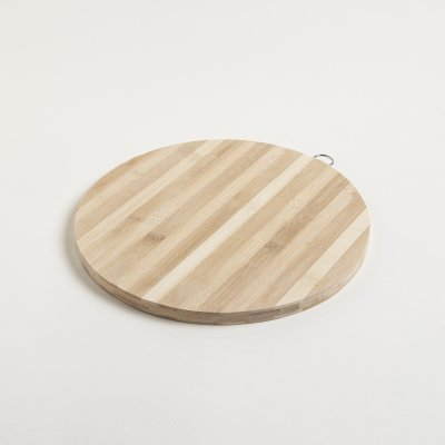 Tabla de bamboo redonda rayada 34cm