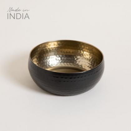 Bowl de acero inox black & golden nisha 20x9 cm