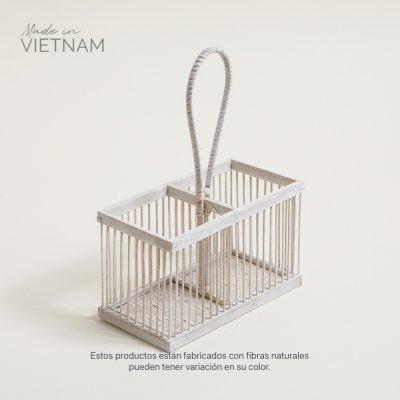 Organizador 2 divisiones hanoi blanco 20x10x12cm