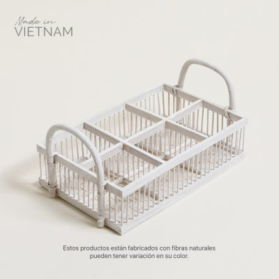 Organizador 6 divisiones hanoi blanco 27x17x7cm