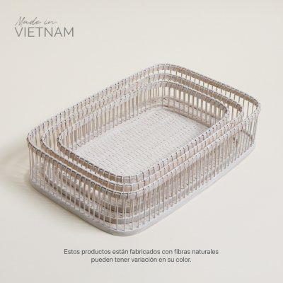 Set de 3 bandejas hanoi blanco