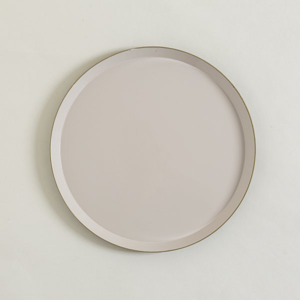 Bandeja redonda pp wheat con borde dorado 35 x 2 cm