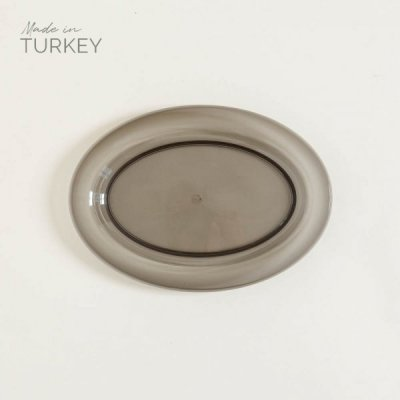 Bandeja de acrilico oval smoke 22,5x31cm