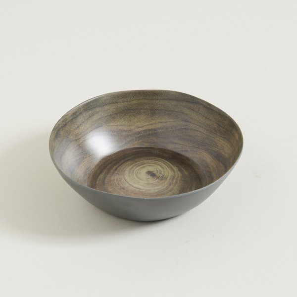 Bowl de fibra de bamboo sumatra simil madera exterior gris 25x7 cm