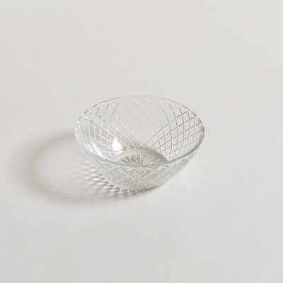 Bowl de vidrio diseño rombos 13x5 cm