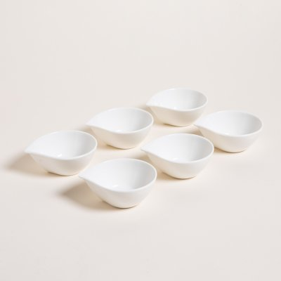 Set x 6 copetineros de porcelana gota 9,5x4,5 cm