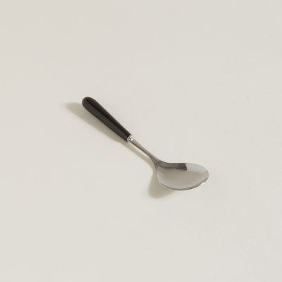 Cuchara de acero mango de ceramica negro 24 cm