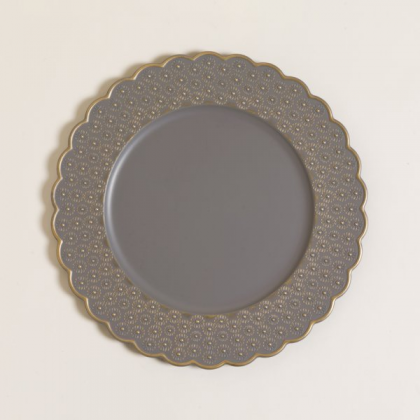 Plato de sitio grey & gold flores 33 cm