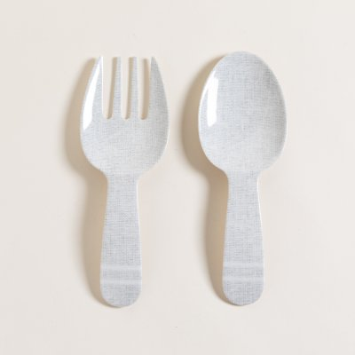 Set de tenedor y cuchara de melamina luxor light 27 cm
