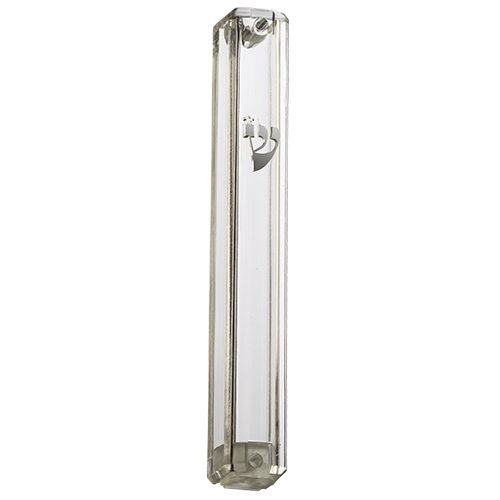 Mezuzah case 20 cm transparente- goma abajo