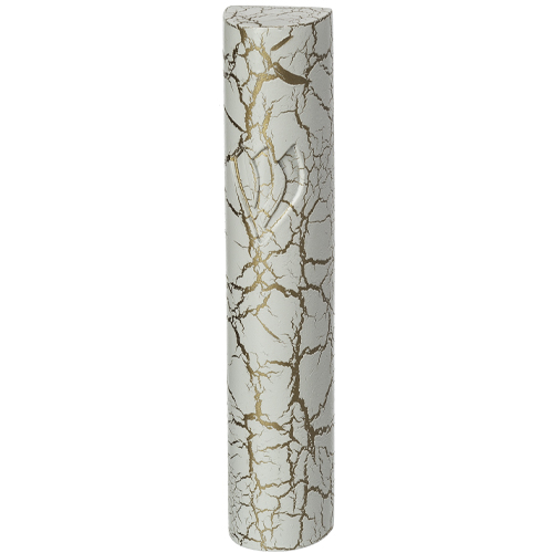 Mezuza 12 cm polyresin marble blanco