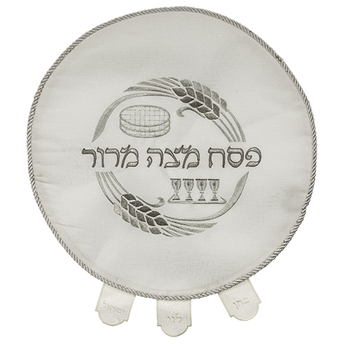 Cubre matza bordado gris