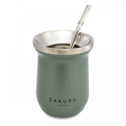 Mate verde 236 ml con bombilla y limpiador