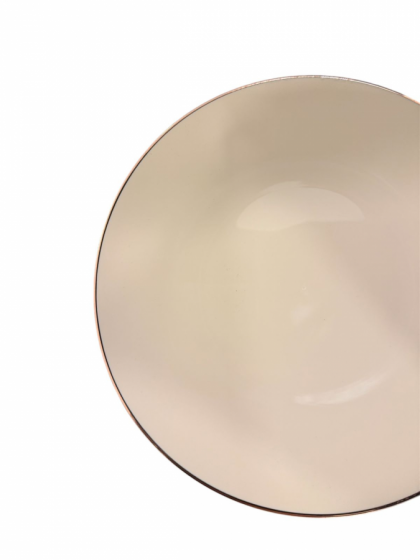 Platos premium x 10 u. rosado con borde bronce- chico
