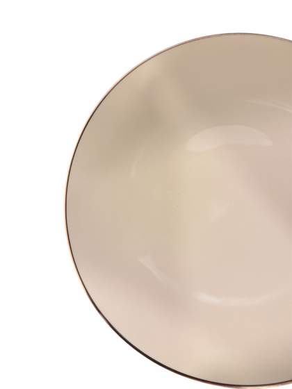 Platos premium x 10 u. rosado con borde bronce- mediano
