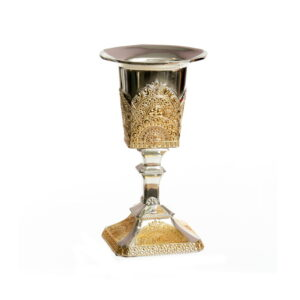 Porta vela Havdala silver  and gold plated