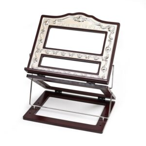 Stender premium doble, madera y plateado