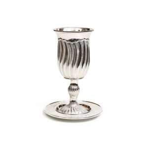 Copa Kidush alta y plato