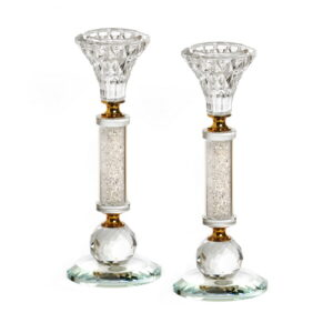 Candelabros de cristal con piedras 20h x2 u.