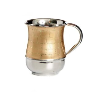 Jarra aluminio silver plated white w/gold