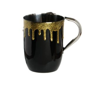 Jarra diseño negro y y gold 13 cm altura