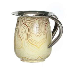 Jarra diseño dorado/blanco 13,5 cm acero inoxidable