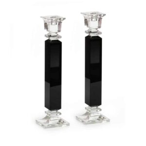Candelabro cristal deco negro x 2 - 35 cm altura