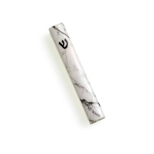 Mezuzah white-black marble decal 12cm