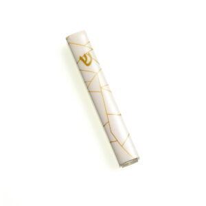 Mezuzah 12cm white-gold abstract decal