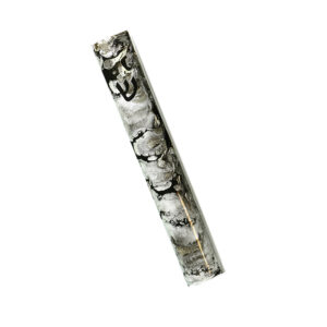 Mezuzah 12cm silver mist w/gold wording