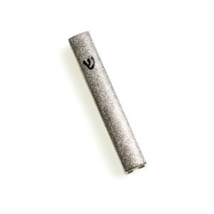 Mezuzah silver glitter w/enamel 12cm