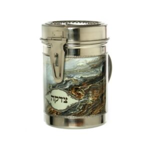 Kupat tzedaka amber-grey marble decal