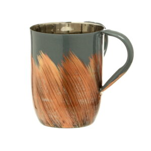 Jarra dark grey enamel amber brushstrokes