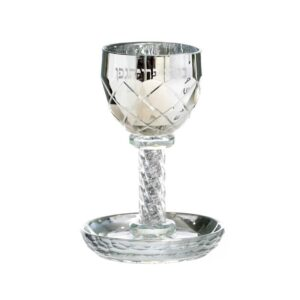 Copa kidush cristal con plato 15 cm altura