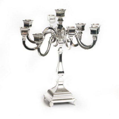 Candelabro 9 brazos color plateado 37 x 32/32 cm
