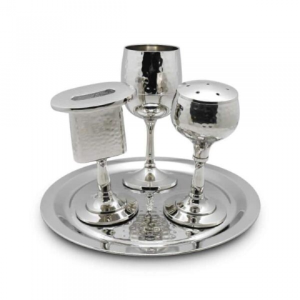 Set Havdala 4 piezas pplateado y plato